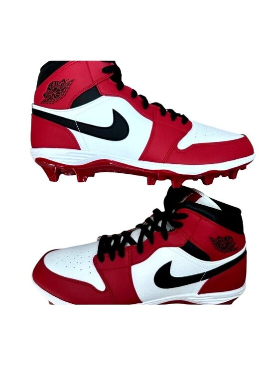 Nike Air Jordan 1 TD Retro Football Cleats Red/White/Black Size 11 Mens Shoes